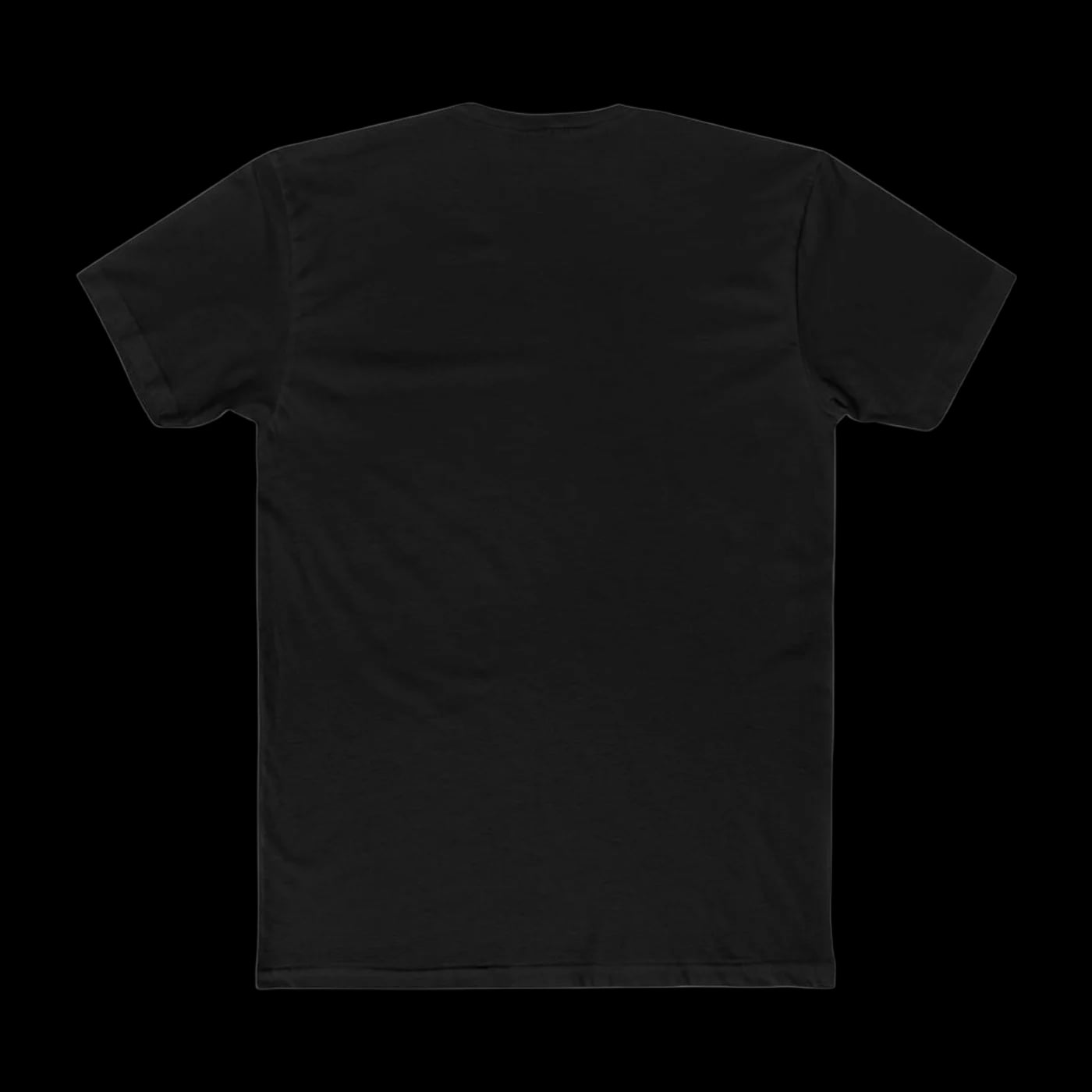 Plain black Lorvani t-shirt, back view