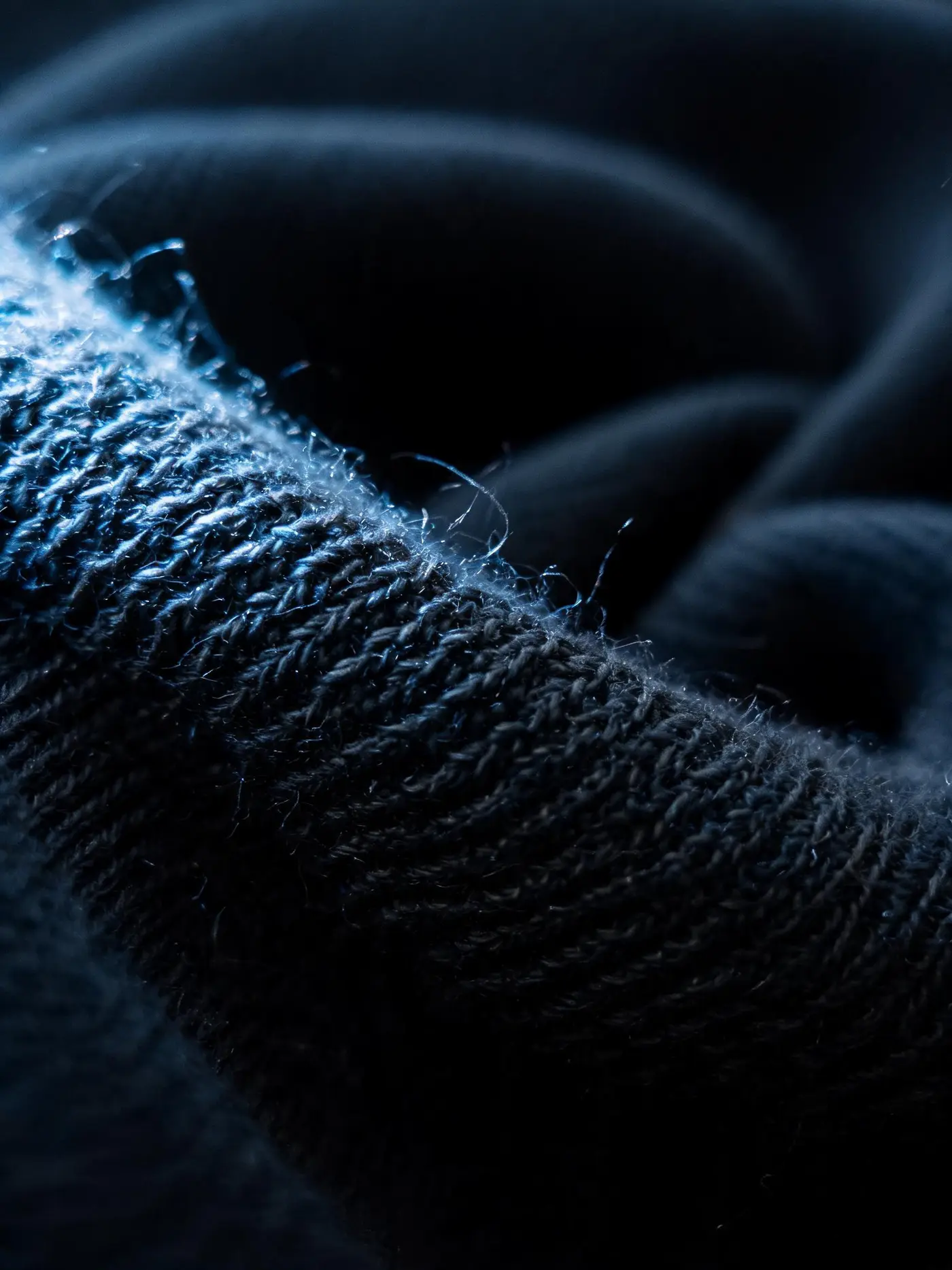 Soft black cotton jersey up close